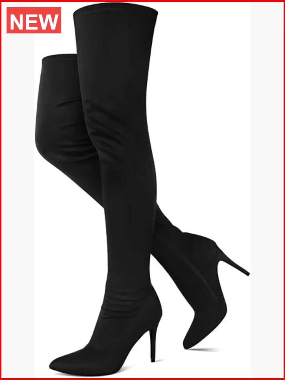Stiletto Over the Knee Boots Side Zipper Faux Suede Pointed Toe